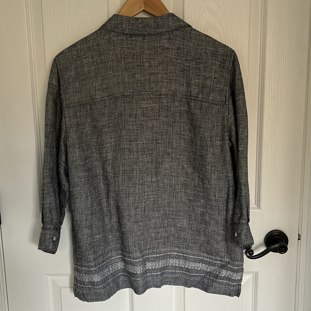 Norton McNaughton Linen Heathered Button-Down Shirt - Picture 3 of 12